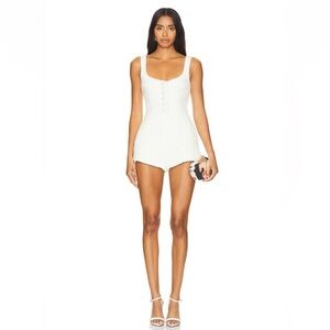 LOVERS AND FRIENDS Tweed Josephine Romper in White